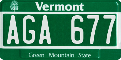 VT license plate AGA677