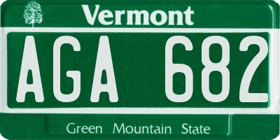 VT license plate AGA682