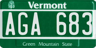 VT license plate AGA683