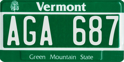 VT license plate AGA687