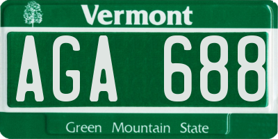 VT license plate AGA688