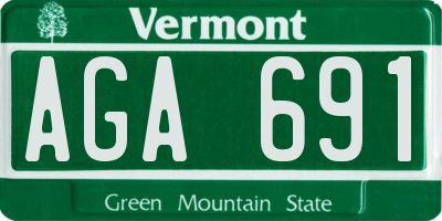 VT license plate AGA691