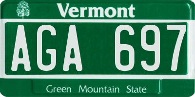 VT license plate AGA697