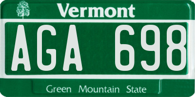 VT license plate AGA698