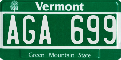 VT license plate AGA699