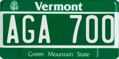 VT license plate AGA700
