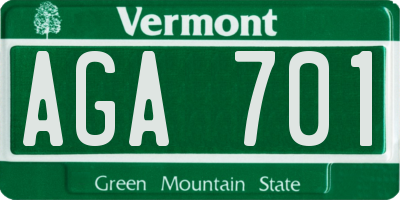 VT license plate AGA701