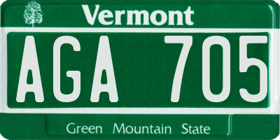 VT license plate AGA705