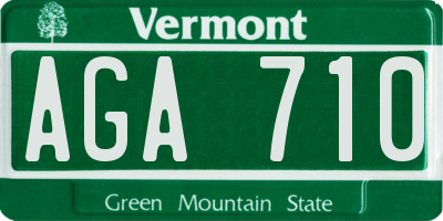 VT license plate AGA710