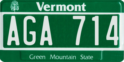 VT license plate AGA714