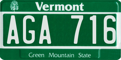 VT license plate AGA716