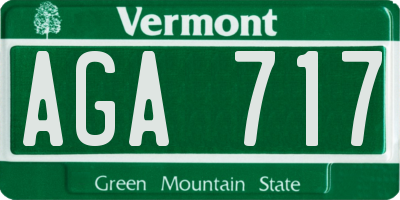 VT license plate AGA717