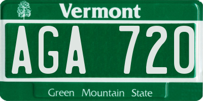 VT license plate AGA720
