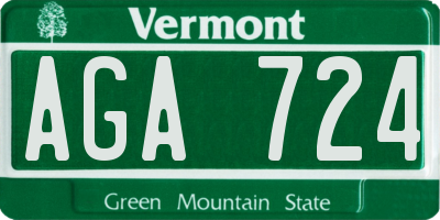 VT license plate AGA724