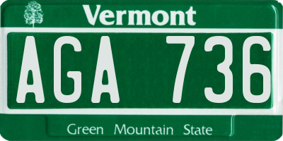 VT license plate AGA736