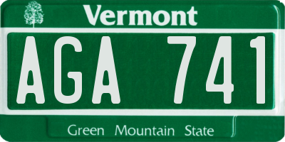 VT license plate AGA741