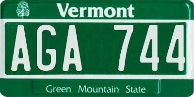 VT license plate AGA744