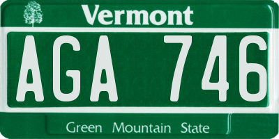 VT license plate AGA746