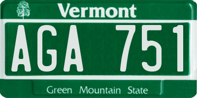 VT license plate AGA751