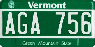 VT license plate AGA756