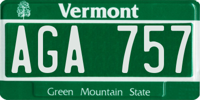 VT license plate AGA757