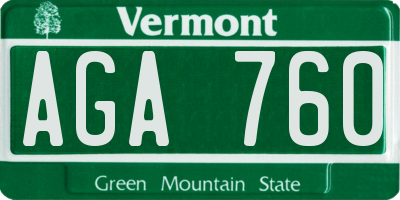 VT license plate AGA760