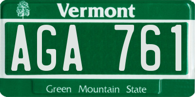 VT license plate AGA761