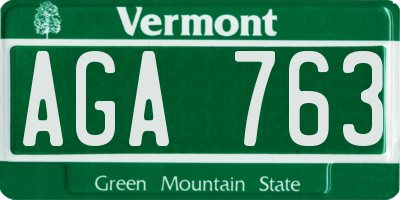 VT license plate AGA763