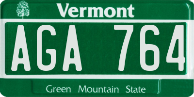 VT license plate AGA764