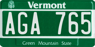 VT license plate AGA765