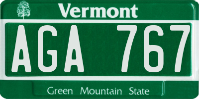 VT license plate AGA767