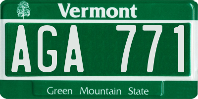 VT license plate AGA771