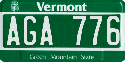 VT license plate AGA776