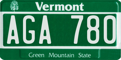 VT license plate AGA780