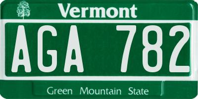 VT license plate AGA782