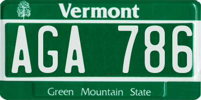 VT license plate AGA786