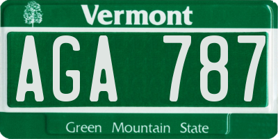 VT license plate AGA787