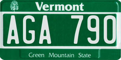 VT license plate AGA790