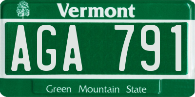 VT license plate AGA791
