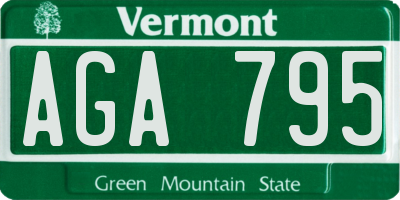 VT license plate AGA795