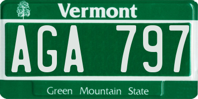 VT license plate AGA797