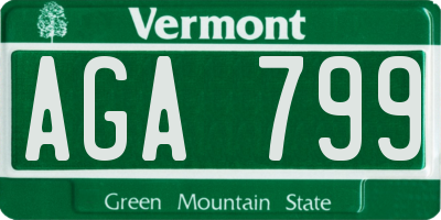 VT license plate AGA799