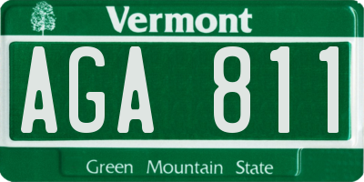 VT license plate AGA811