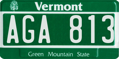 VT license plate AGA813
