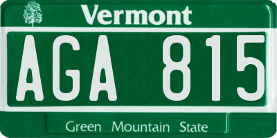 VT license plate AGA815