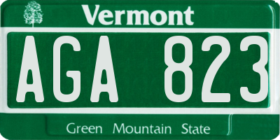 VT license plate AGA823