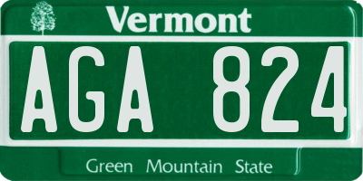 VT license plate AGA824