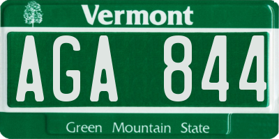 VT license plate AGA844