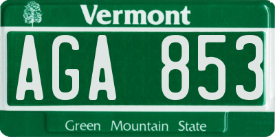VT license plate AGA853