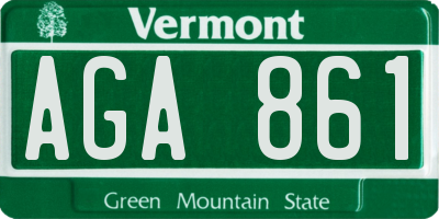 VT license plate AGA861